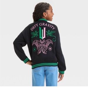 Girls Size XL Wicked Defy Gravity Black Bomber Jacket